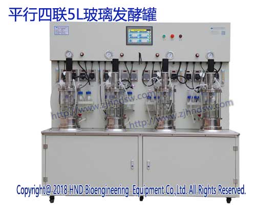 平行四联5L玻璃发酵罐